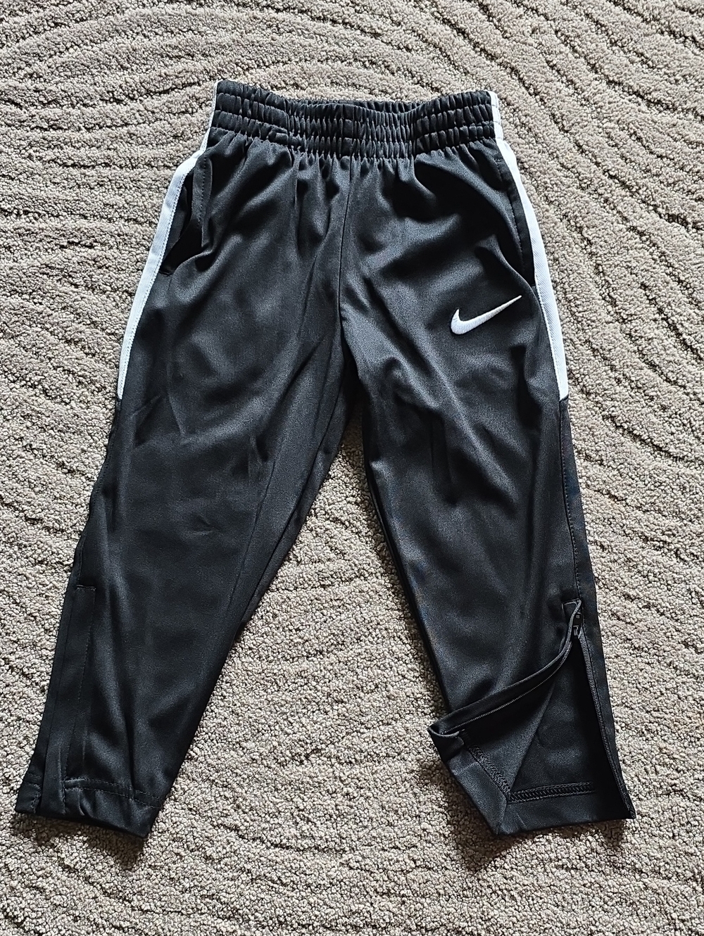 Nike Black Jogger Sweatpants with White Side Stripes